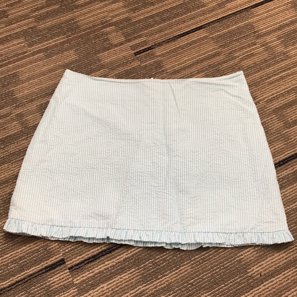 Blue and White Seersucker Lilly Pulitzer Skirt